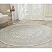 SAFAVIEH Adirondack Collection Area Rug - 6' Round, Ivory & Silver, Oriental Medallion Design, Non-Shedding & Easy Care, Ideal for High Traffic Areas in Living Room, Bedroom (ADR108B)