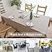 TEWENE Tablecloth, Rectangle Table Cloth Cotton Linen Wrinkle Free Anti-Fading Embroidery Checkered Tablecloths Washable for Dining (Rectangle/Oblong, 55''x70'',4-6 Seats, Light Brown)