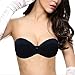 Women's Clear Backless Invisible transparent Strapless Wedding, Black, 36D
