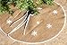 Imperial Home Christmas Tree Skirt, Rustic Christmas Tree Stand Cover, Home Decoration, Holiday Party Decor, Xmas Tree Decorations, Burlap, Snowflake Design, 36