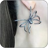 Gothic Spider Earrings Halloween Spider Drop Dangle Earrings Exaggerated Vintage Punk 3D Animal Statement Earring Goth Jewelry for Women Halloween Costume Accessories