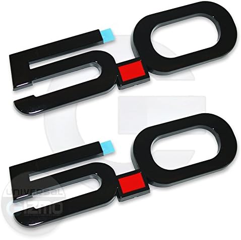 Ford Mustang 5.0 GT Emblem Fender Badge 2015-2016 (Pairs) - Black Gloss