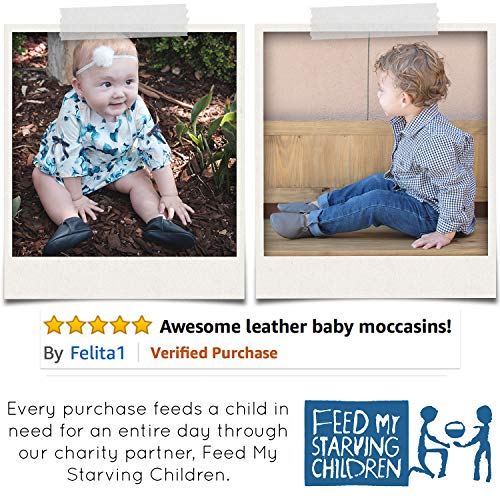 image for BirdRock Baby Fringeless Moccasins - Genuine Leather Boys and Girls Sh