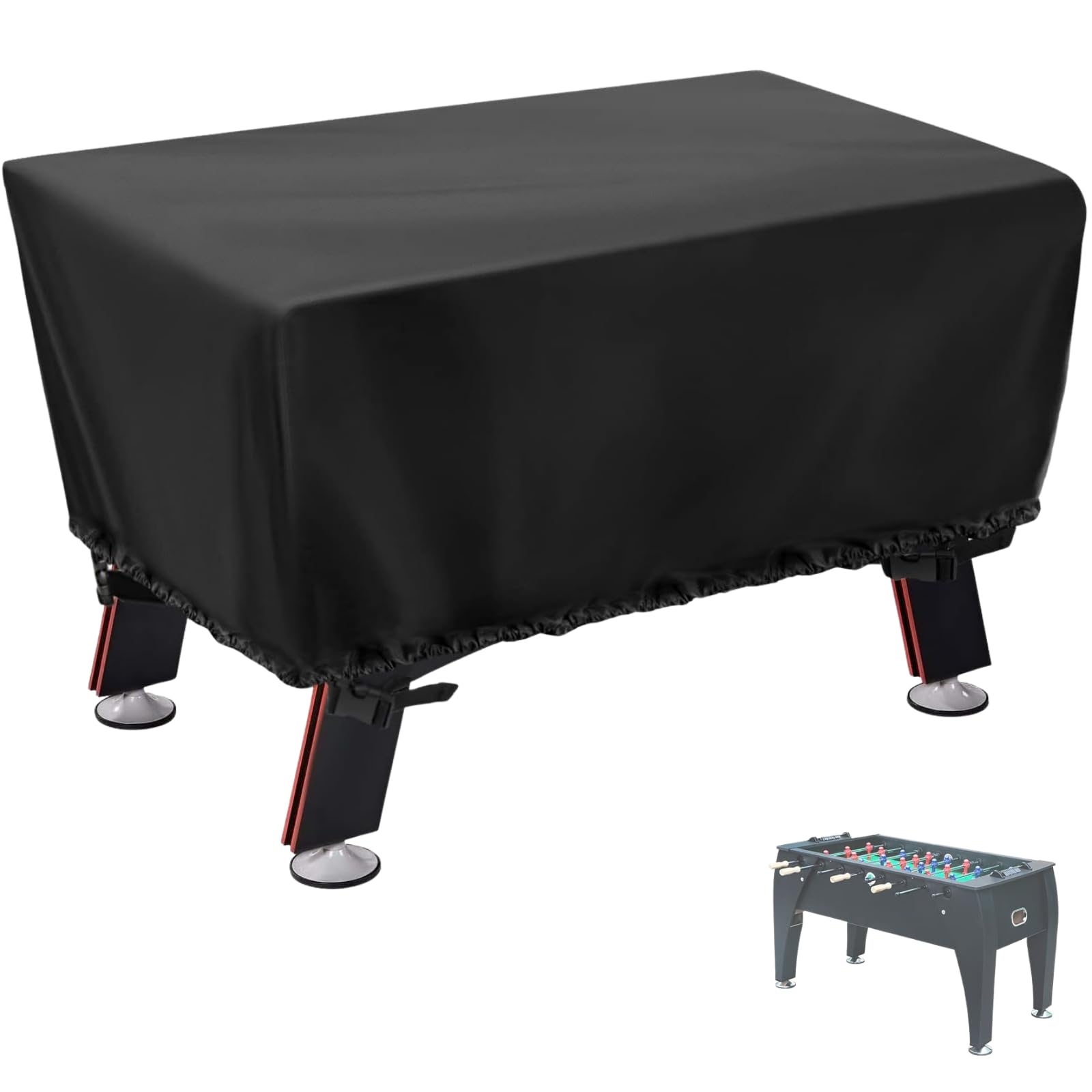 Photo 1 of Andacar Foosball Table Cover - Waterproof Football Table Cover Soccer Table Covers Outdoor Indoor Foosballs Table Covers - 63"L×45"W×19.5"H, Black