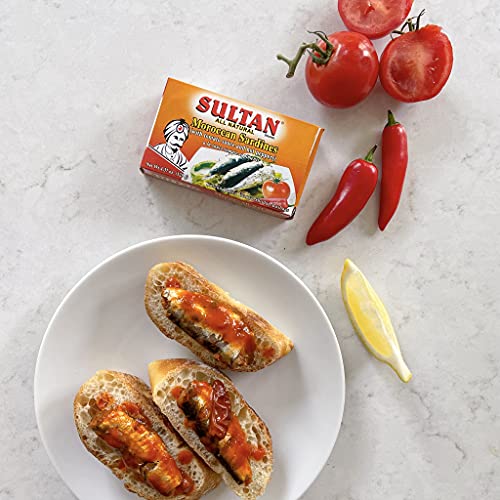 Sultan Moroccan Season Sardines in Tomato Sauce, 100 AllNatural, High