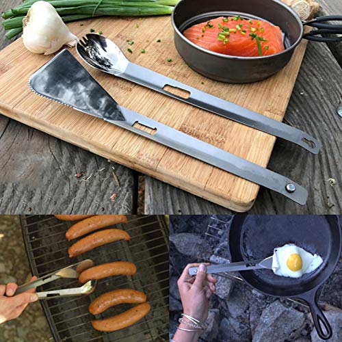 Bbq K - Multi Utensil Outdoor Portable Detachable Stainless Steel Spatula Spoon K Traveling Camping - Knifes Spatula Knobs Kitchen Sauce Barbecue Salad Kits Handle Tiles Steel Shovel Torc