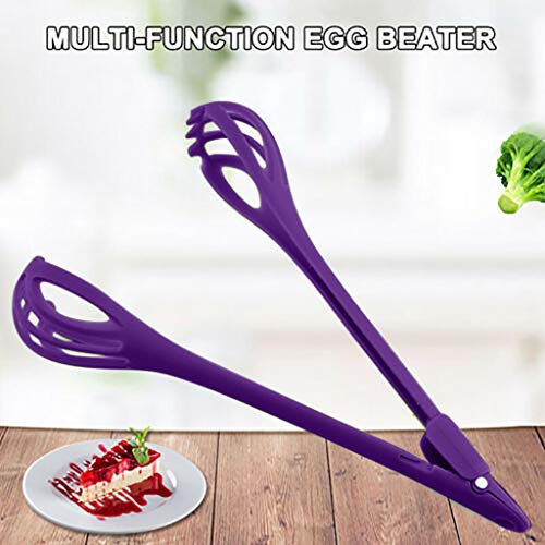 Clearance Sale!UMFun 2 in 1 Multi-function Egg Mixer Blender Whisk Hand Egg Beater Bread Clip Mixer (Purple) - Thumbnail 2