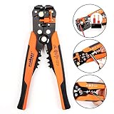 HORUSDY Wire Stripping Tool, Self-adjusting 8" Automatic Wire Stripper/Cutting Pliers Tool for Wire Stripping, Cutting, Crimping 10-24 AWG (0.2~6.0mm²)
