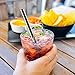 Kihappy Set of 4 Stainless Steel Straight Reusable Durable Extra Wide Long Drinking Smoothie Straws Flexible with Cleaning Brush BPA Free, Silver