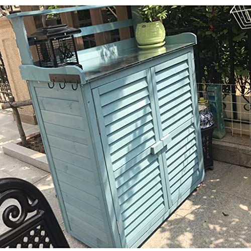 AIOEJP Gartenschrank, Geräteschuppen Garten Schuppen Schrank Holz Aufbewahrungsbox Flachdach Patios Für Werkzeuge… – Bild 7