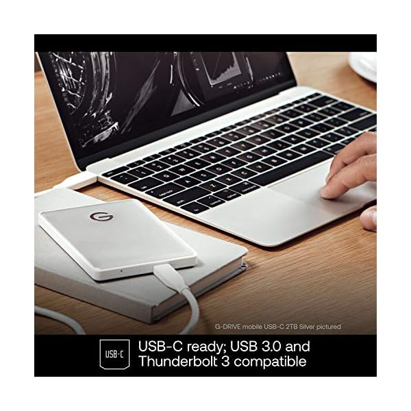 G-Technology G-Drive Mobile USB-C 2 TB (elegantes Aluminium-Design, schnelle Übertragungsrate 140 MB/s, USB-C-fähig… – Bild 7