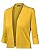 BILY Women's Classic Open Front Cropped Cardigan Yellow Large