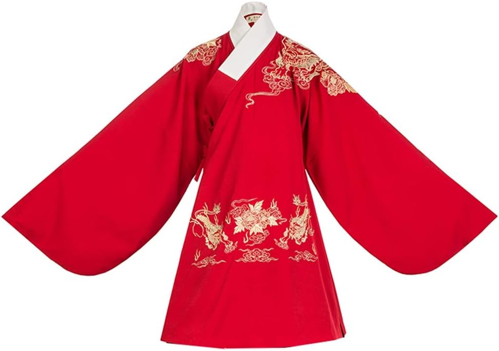 Oipoodde Hanfu Red Embroidered Traditional Hanfu Halloween Cosplay Embroidered Chinese Costume Hanfu Fairy Dress For Women Cosplay Costume (Color : Red, Size : S)