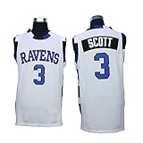 Stitched Lucas Scott 3 One Tree Hill Ravens Basketball White Jersey (Medium)
