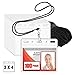 MIFFLIN Lanyard with Clear Horizontal Quick Load Card Protector (Black, 4x3 Inch, 100 PK), No Zip ID Name Badge Holder with Lanyard Set