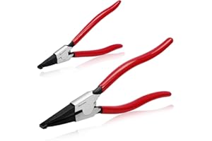 SPEEDWOX 2 Pcs Special Ring Retaining Ring Pliers Set Lock Ring Pliers Flat for Removing Installing Gearshift Locking Rings Angle Tip Circlip Plier Automobile Transmission Clutch Tool Fathers Day Gift