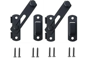 FANTASYON 2 Pack Stainless Steel Gate Latches, Door Holder Flip Latch Safety Door Bolt Latch Lock (Black)