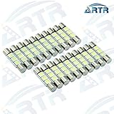 20PCS ARTR 6000k White 29mm 3SMD 6614F LED Bulbs for Car Sun Visor Vanity Mirror Lights