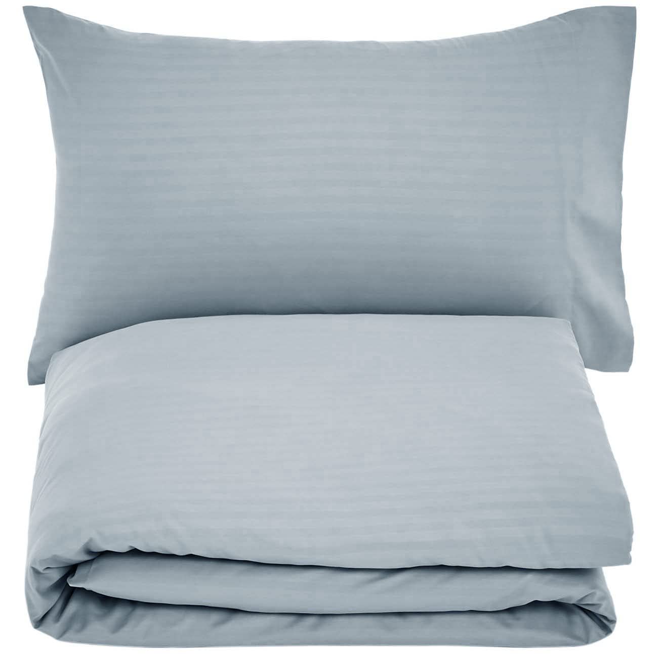 Amazon Basics Bedding 2-Piece Microfibre Single Duvet Cover Set, Fade Resistant, Duvet Cover 135 x 200 cm & 1 Pillowcase 50 x 80 cm, Dark Grey