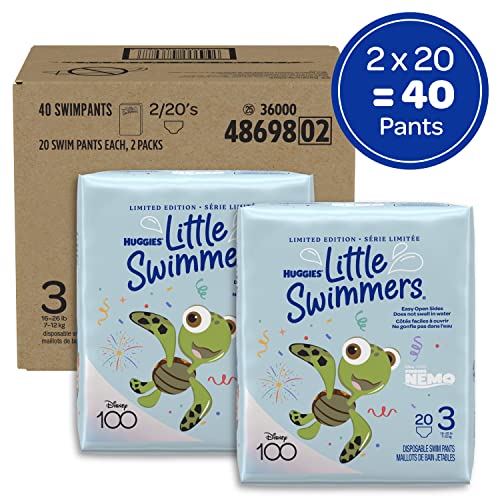 Huggies Little Swimmers Disposable Swim Diapers, Size 3 (1626 lbs), 40