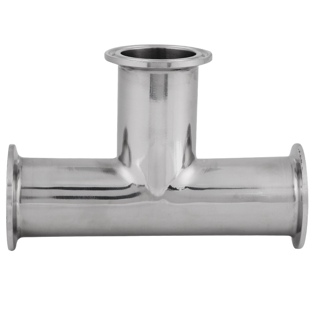 1 PCS clamp tee 3 Way Sanitary Fitting Standard Stainless Steel Clamp Tee 3 Way Φ38×1.5 Sanitary Ftting Accessories（1.5" Tri-Clamp, 38mm Pipe OD）