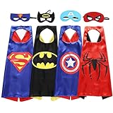 Zaleny Superhero Dress up Costumes - 4 Satin Capes and 4 Felt Masks