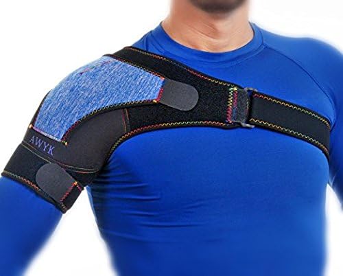 AWYK Shoulder brace rotator cuff by Neoprene Support Stability Brace with Pressure Pad for Shoulder Pain - Adjustable compression wrap strap band