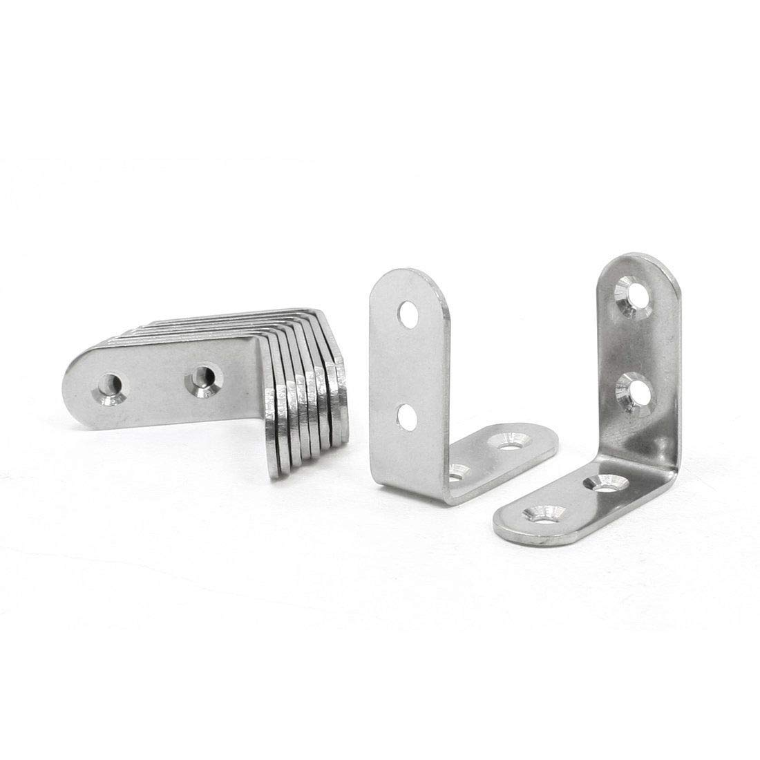 40mm x 40mm x 17mm Stainless Steel 90 Degree Angle Bracket 10 Pcs