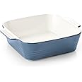 ZONESUM Baking Dish, 8x8 Lasagna Pan Deep, Ceramic Square Casserole dishes for oven, Baking Cake Pan with Handle, for Brownie