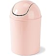 Umbra 1.25-Gallon Mini Waste Can w/Swing-Top Lid - Small Garbage Bin for Compact Spaces Under Tables & Counters, Miniature Trashcan, Removable Lid for Kitchens Bathrooms Bedrooms Dorms, Pink
