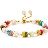 BELLA-Bee Healing Crystal Bracelets for Women Adjustable Rainbow Crystals Amethyst Tourmaline Natural Stone Beaded Bracelets for Women Spiritual Jewelry for Wishes, Protection and Anxiety Relief with Meaning Card