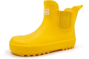 AMOJI Kids Rain Boot Boys Girls Ankle Waterproof Rain Shoes