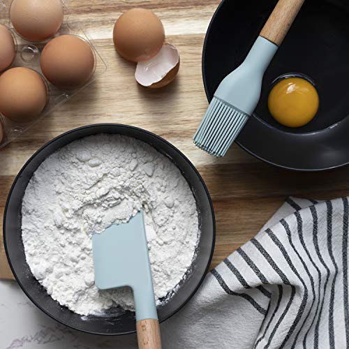 Country-Kitchen-6-pc-Non-Stick-Silicone-Utensil-Baking-Set-with-Rounded-Wooden-Handles-for-Cooking-and-Baking-Mint-Green