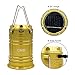 CMB 2-in-1 Rechargeable Camping Lantern Solar Flashlight Emergency Lantern with USB Power Bank (Gold)