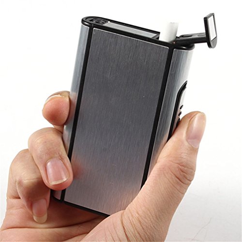 Aluminum Pocket Cigarette Case Automatic Ejection Holder Lighter Metal Box