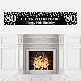 Big Dot of Happiness Adult 80th Birthday - Gold - Birthday Party Decorations Party Banner