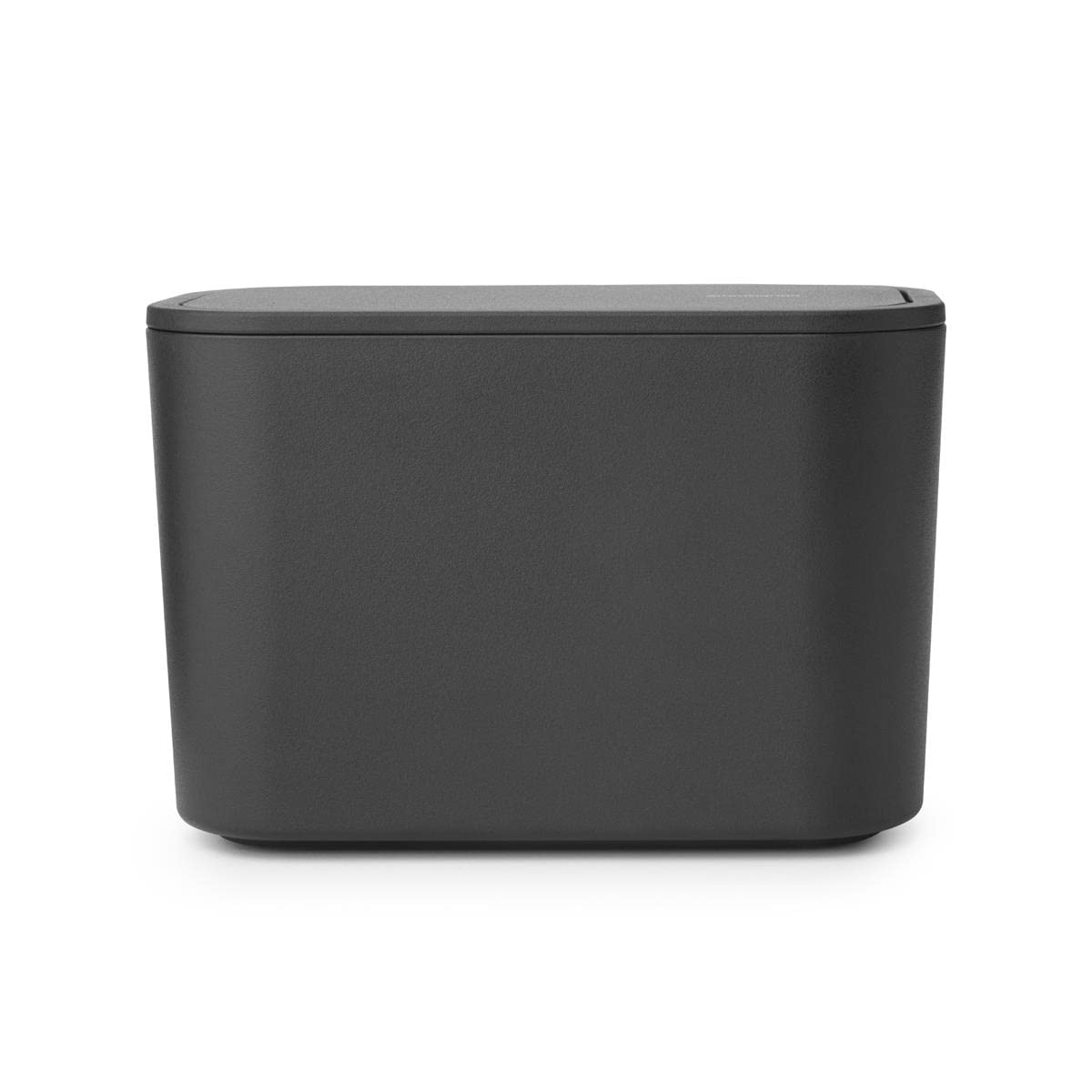 Brabantia - Mindset Bathroom Waste Caddy - Ideal for Small Waste - Removable Swing Lid - Easy to Clean - Non Scratching - Corrosion Resistant - Dark Grey - 8.5 x 15 x 9.8 cm