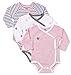Asher & Olivia Baby Kimono Side Snap Onesies 3 Pc Girl Long Sleeve Bodysuit Set (Polka Dots, 0-3 Months)