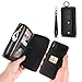 JAZ iPhone X Wallet Case,iPhone Xs Wallet Case Zipper Purse Detachable Magnetic 14 Card Slots Card Slots Money Pocket Clutch Leather Wallet Case for iPhone Xs/iPhone X 5.8