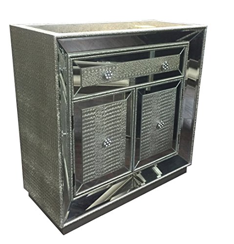 Derrys Sofia Mock Croc And Mirror Paneled 2 1 Chest Wood Silver