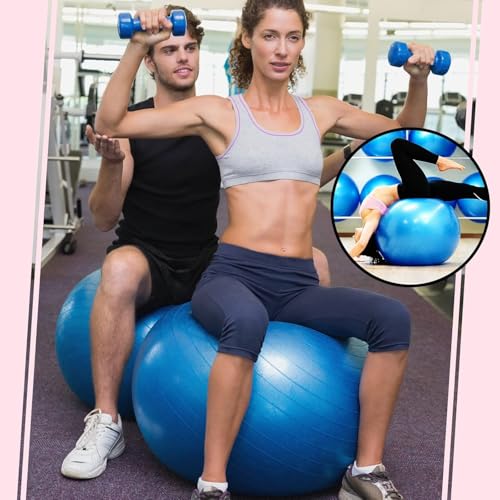 POKYGO Pelota de Ejercicio,75cm Pelota para Pilates y Yoga de Estática,Antiexplosión Antideslizante Pelota de Gimnasia, para Casa y Gimnasio,Deportivo Entrenamiento,Incluye Bomba de Aire