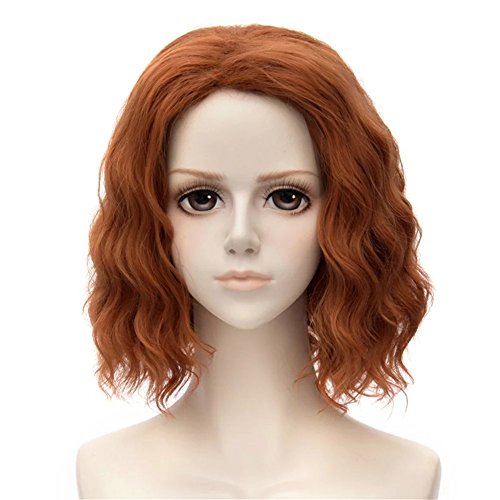 Kadiya Medium Length Brown Girl Women Costume Cosplay Wig Wavy Fluffy Hair