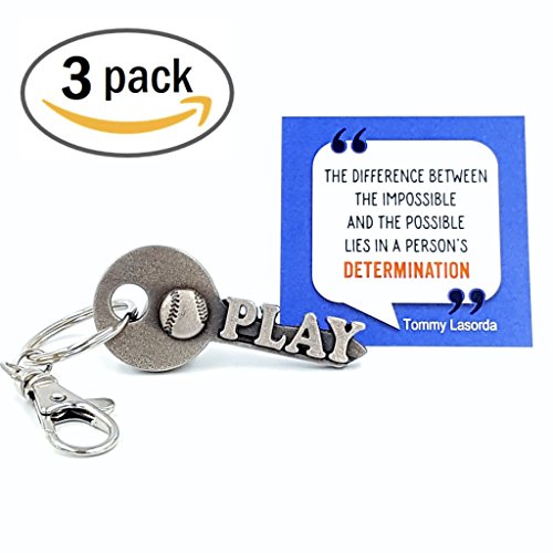 Pack Play Ball Key Novelty Keychain With Inspirational Quote