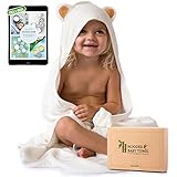Super Soft Bamboo Hooded Baby Towel and Washcloth Bath Set | Organic &amp; Absorbent | Antibacterial and Hypoallergenic | Perfect Size for Infants and Toddlers | Free Natural Baby E-Book