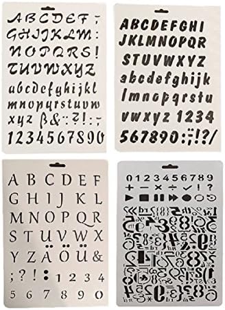 Letter and Number Stencil Sets 4 Pack for Making Signs and Art Projects