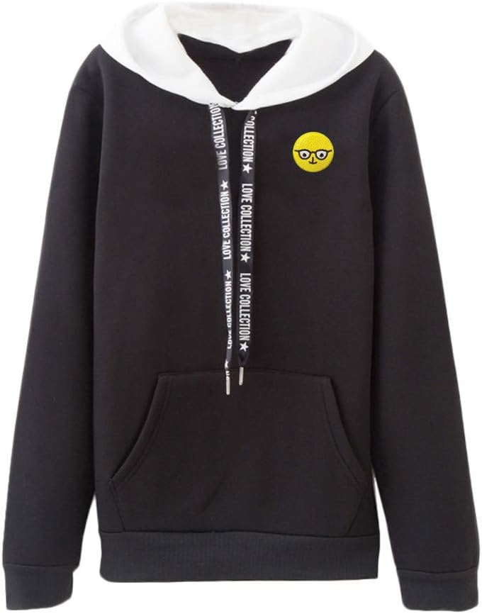 Moginp Fashion Fall Winter Hoodie Jumper Womens Casual Long Sleeve Pullover Hooded Tops Ladies Sweatshirt with Love Collection Drawstring