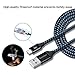 iSeekerKit USB Charging Cords(6ft), 2 Pack High Speed USB 2.0 A Male to Micro Nylon Braided Cords with Aluminum Connectors Compatible for Galaxy s7 s6 Edge, Android and More(Black&Silver)