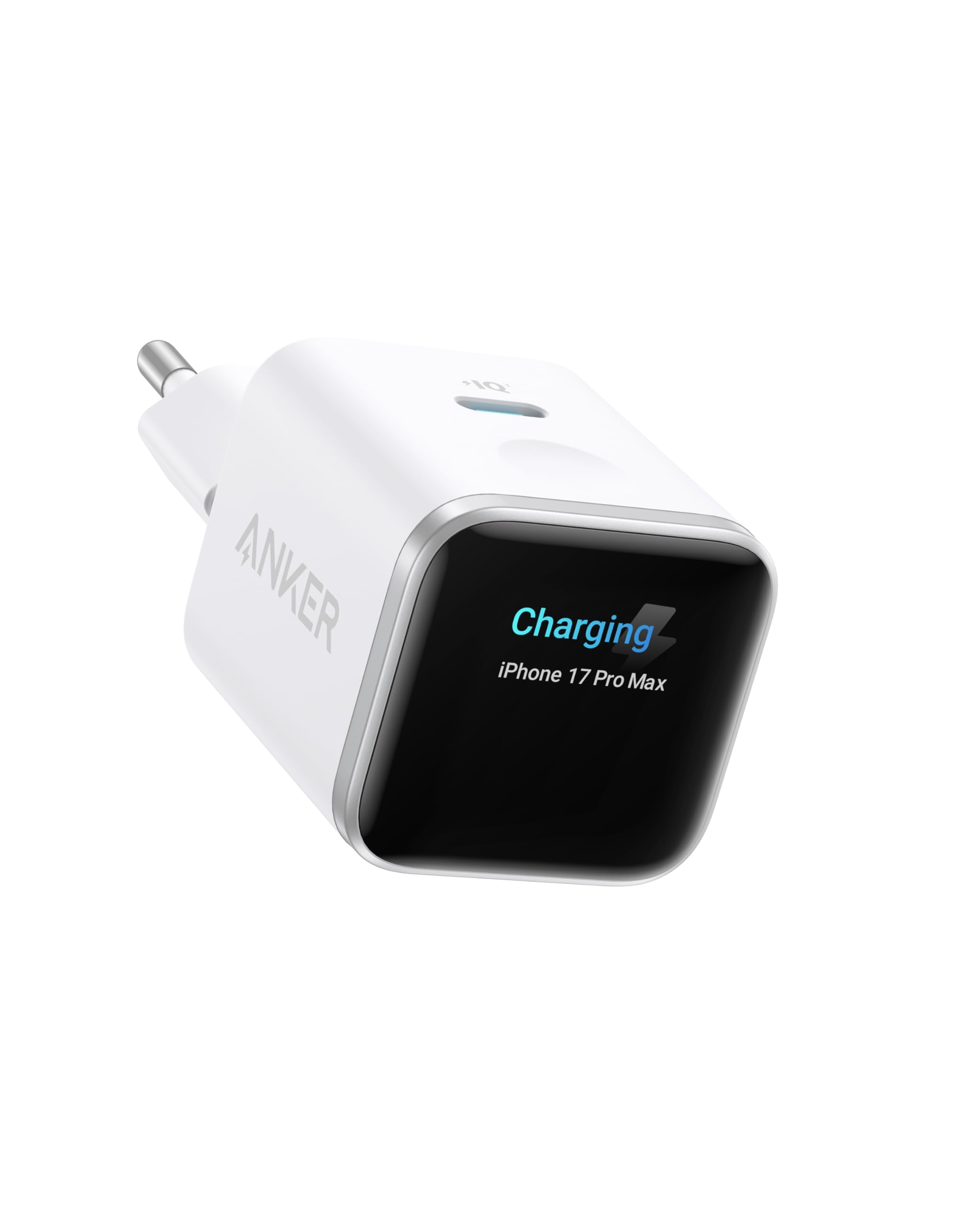 Anker Smart Ladegerät, Anker Nano 45W USB C Ladegerät mit Display und intelligenter Erkennung, integriertem Schonmodus, kompaktes GaN Schnellladegerät für iPhone 17/16/15 Serie, iPad, MacBook