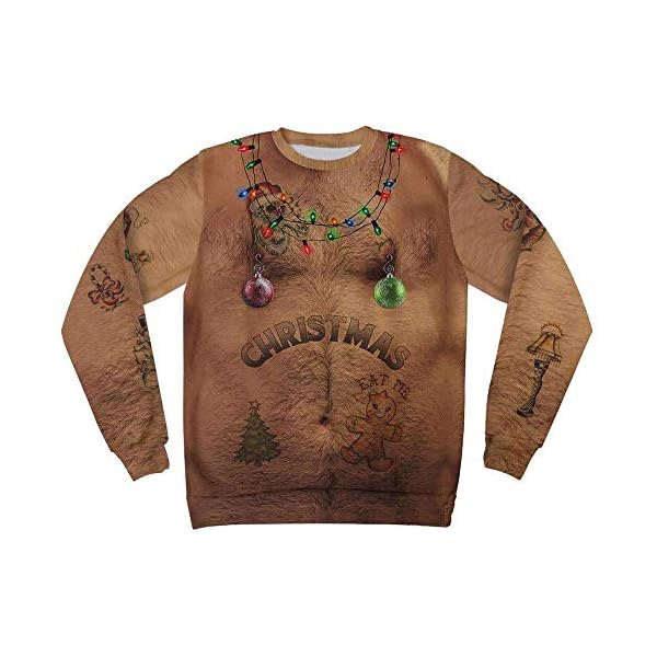 Mens Funny Sweatshirt Christmas Sweater 3D Print Long Sleeve Crewneck Novelty Pullover Shirt - Image 5
