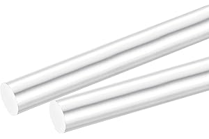 MECCANIXITY Round Solid Aluminum Rod 12mm Diameter 300mm Length Lathe Bar Stock for DIY Craft Pack of 2